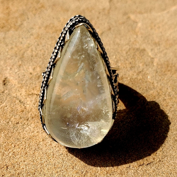 New Rainbow Dichroic Glass 925 Silver Ring. - Picture 9 of 9